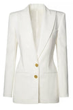 Black Peak Lapel Single Breasted Women Blazer