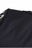 Sparkly Black Peak Lapel Single Breasted Women Prom Blazer with Rhinestones