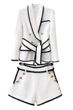 White 2-Piece Shawl Lapel Double Breasted Women Prom Suits