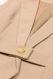 White Peak Lapel Sleeveless Satin Women Blazer