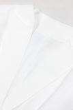 White Peak Lapel Sleeveless Satin Women Blazer
