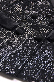 Sparkly Black Sequin Peak Lapel Double Breasted Women Prom Blazer