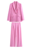 Pink 2 Piece Notched Lapel Women Prom Suits