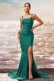 Dark Green Mermaid Prom Dress with Slit