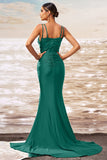 Dark Green Mermaid Prom Dress with Slit