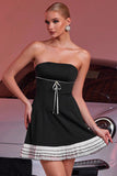 Strapless A Line Little Black Dress