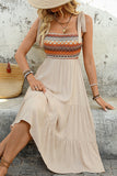 Light Khaki A Line Summer Dress with Bow