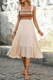 Light Khaki A Line Summer Dress with Bow