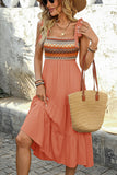 Light Khaki A Line Summer Dress with Bow