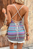 Colorful Bodycon Short Summer Dress with Drawstring