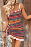Colorful Bodycon Short Summer Dress with Drawstring