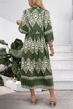 Casual Green A Line Printed Summer Dress