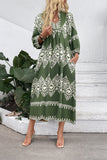 Casual Green A Line Printed Summer Dress