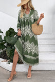 Casual Green A Line Printed Summer Dress