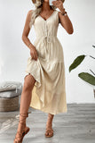 Apricot A Line V Neck Long Summer Dress