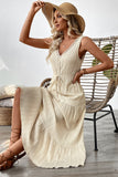 Apricot A Line V Neck Long Summer Dress