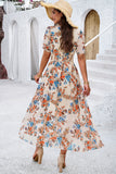 Apricot A Line Long Floral Summer Dress