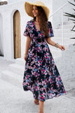 Apricot A Line Long Floral Summer Dress