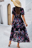 Apricot A Line Long Floral Summer Dress