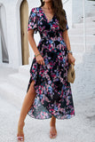 Apricot A Line Long Floral Summer Dress