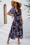 Apricot A Line Long Floral Summer Dress