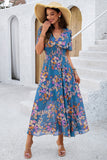 Apricot A Line Long Floral Summer Dress