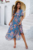 Apricot A Line Long Floral Summer Dress