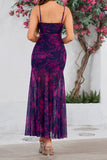 Fuchsia A Line Floral Long Summer Dress