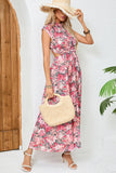 Blush Red Flower Halter Long Summer Dress