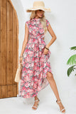 Blush Red Flower Halter Long Summer Dress