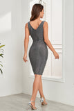 Steel Grey Sparkly Short Homecoming Dress