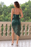 Sparkly Pine Sequins Bodycon Short Homecoming Dress