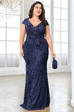 Sparkly Burgundy Plus Size Long Mother of the Bride Dress