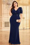Dark Green Satin Plus Size Long Mother Of The Bride Dress
