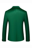 Green Peak Lapel Slim Fit One Button Men's Blazer