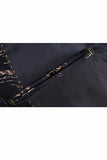 Black Golden Leopard Notched Lapel One Button Men's Blazer