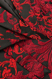 Red Floral Notched Lapel Slim Fit Men's Blazer