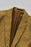 Sparkly Golden Notched Lapel One Button Men's Prom Blazer