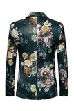 Folral Printed Notched Lapel Men's Blazer