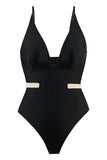 Classic Black Strappy One-Piece Swimsuit