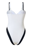 White Spaghetti Straps One Piece Swimsuit