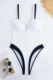 White Spaghetti Straps One Piece Swimsuit
