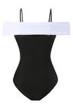 Black One Piece Cold Shoulder Beach Swimwear