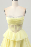 Green A Line Sweetheart Corset Graduation Dress with Beading