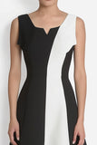 Black and White A Line Knee Length Cocktail Dress