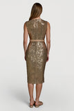 Sparkly Golden Bodycon Sequins Holiday Dress with Belt