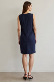 Navy Round Neck Bodycon Short Work Dress