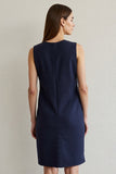 Navy Round Neck Bodycon Short Work Dress
