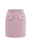 Pink 2-Piece Tweed Short Work Outfits