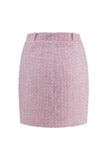 Pink 2-Piece Tweed Short Work Outfits